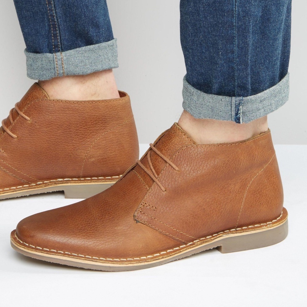 Red Tape Desert Boots In Brown Leather